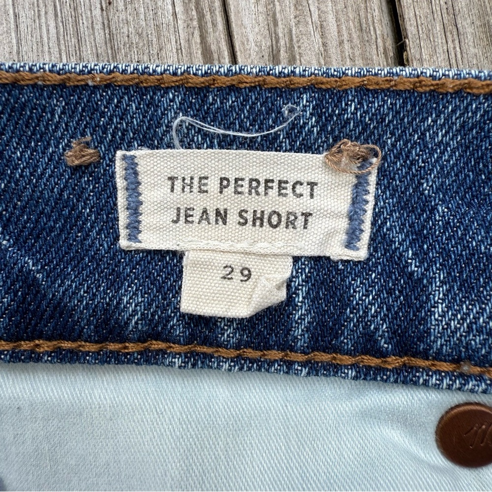 Madewell The Perfect Jean Shorts Size 29 High Rise Frayed Hem Denim - Picture 5 of 8